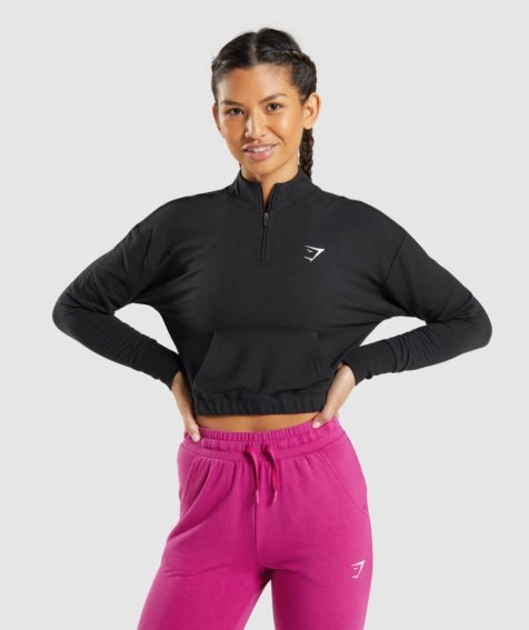 Bluzy Gymshark Treningowe Pippa Damskie Czarne | PL 802BNT